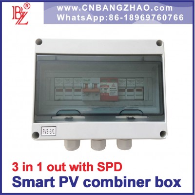 Solar Strings Combiner Box 3 String Input with Fuse and Surge Protection